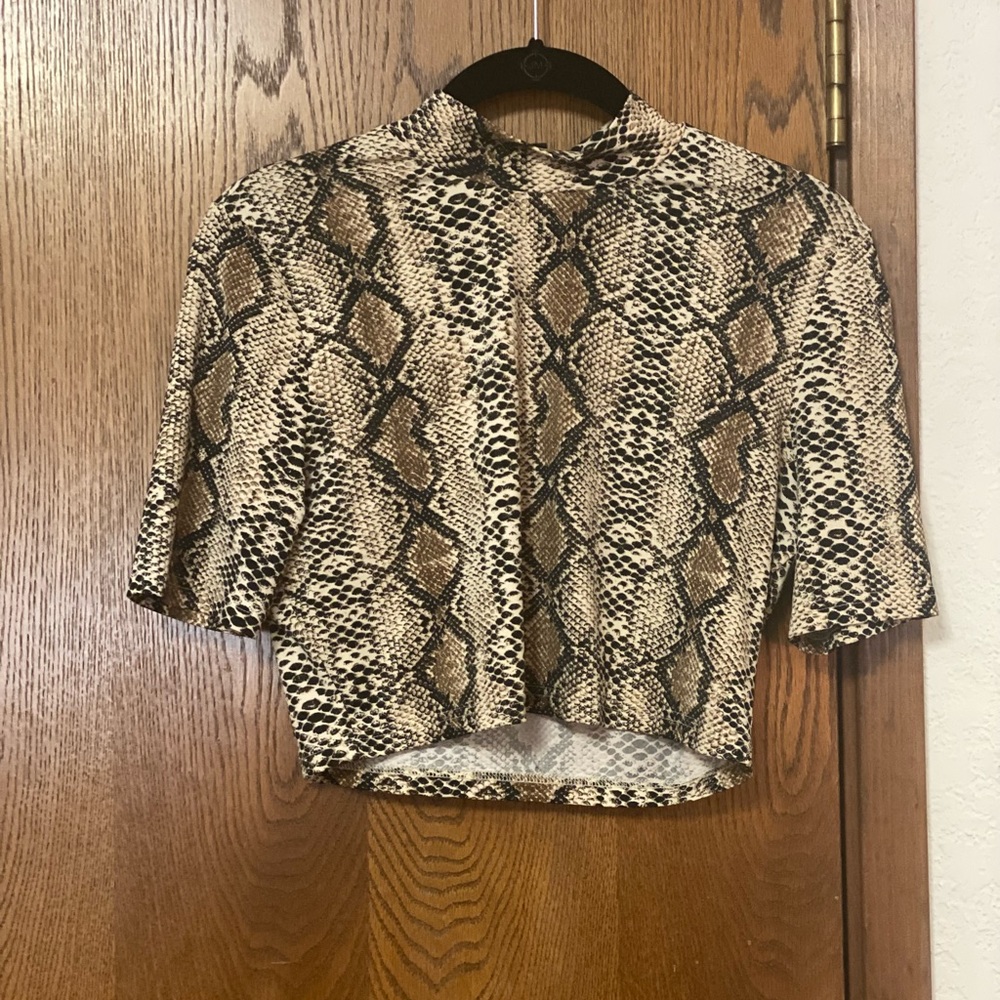 Snake print crop top